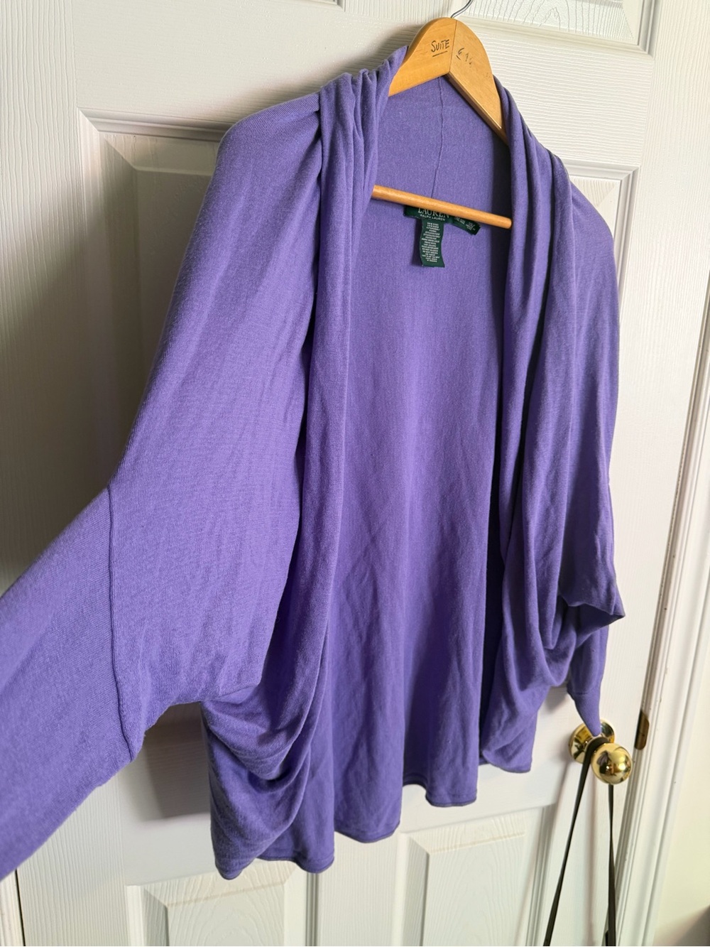 Ralph Lauren Lavender Open-Front Women's Sweater